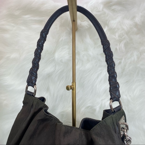💯% AUTHENTIC CHRISTIAN DIOR Nylon Monogram Lovely Hobo Brown - Picture 3 of 15